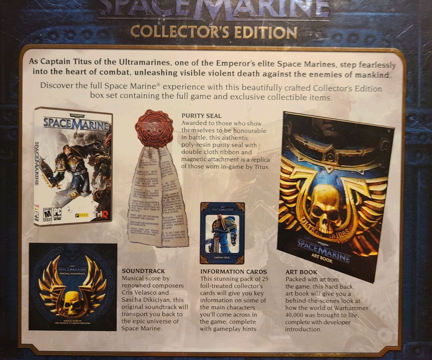 NEW SEALED 2011 Space Marine Warhammer 40,000 40K Collector Edition PC Game XP/7