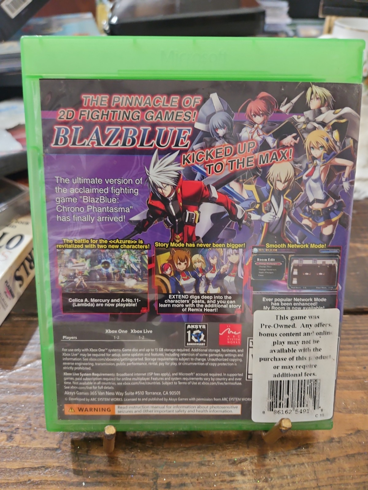 Blazblue Chrono Phantasma Extend- Xbox One, 2015- Arc System Works/ Aksys Games