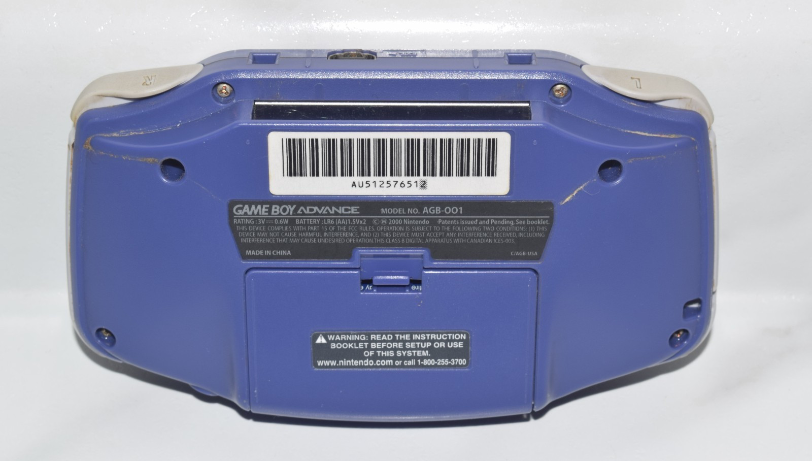 Nintendo Game Boy Advance GBA Console AGB-001 – Indigo Purple w/Original Box!