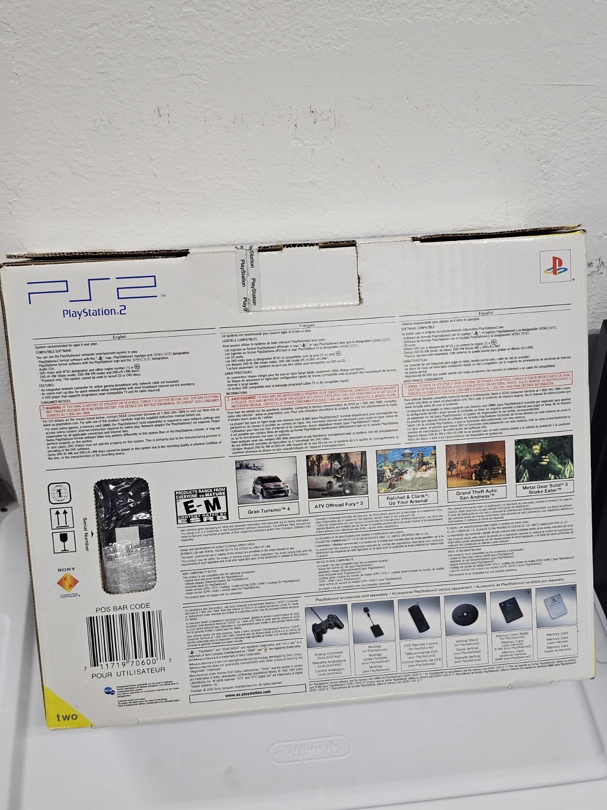 NEW Sony PS2 Playstation 2 Console Slim Black SCPH-70001 Broken Seal READ DESCRI