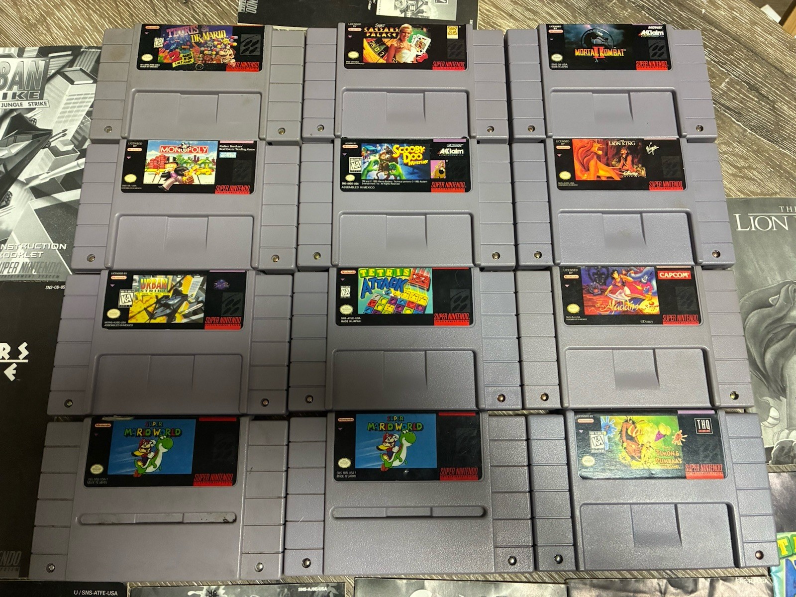 12 Assorted Super Nintendo Games Lot