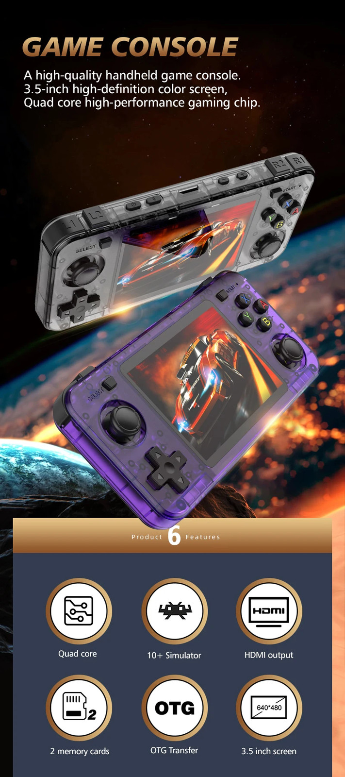 R36H Retro Mini Open Sourse Consola Handheld Game Console R36 Max Pro Max 64/128
