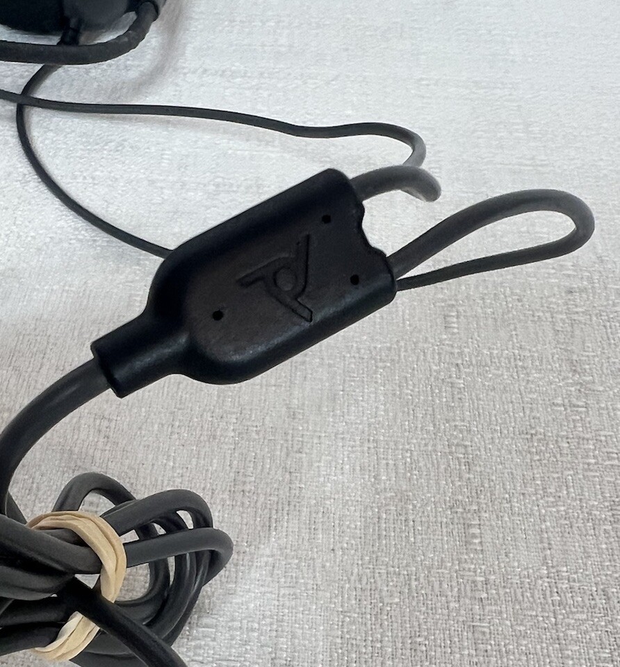 PlayStation Corded Headphones With Mic Black Grey Tested Work!