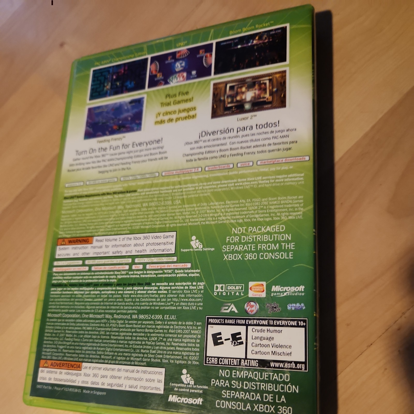 Xbox 360 Live Arcade Compilation Disc Video Game Retro Nostalgia
