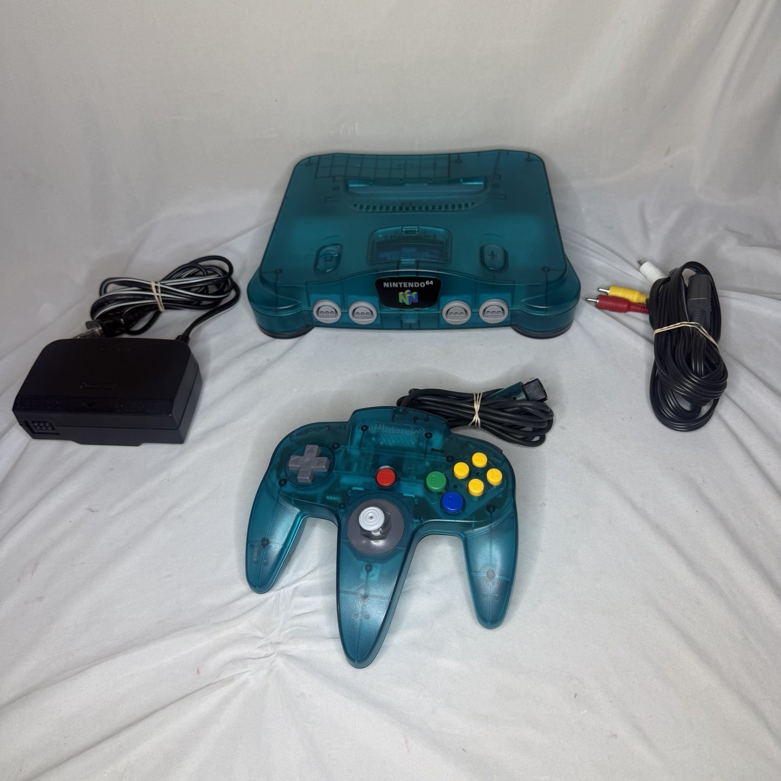 Nintendo 64 N64 Funtastic Ice Blue Console W/ Controller, 13 Games, Authentic