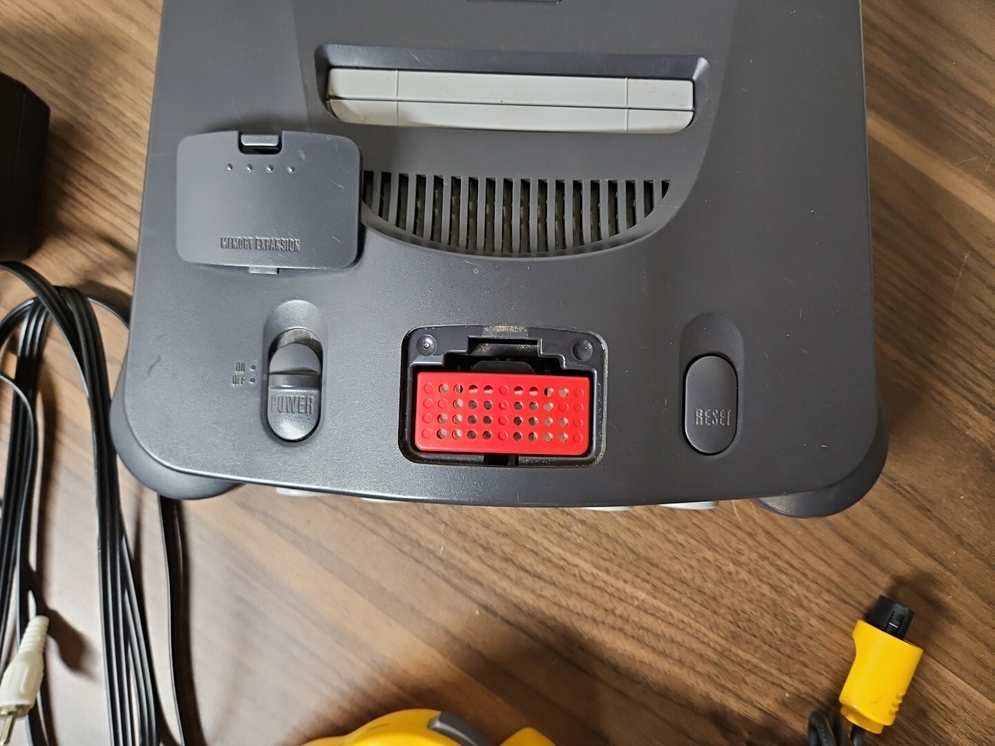 Nintendo 64 Console/Yellow Controller/PWR SPL/AV CABLES/TESTED & WORKS