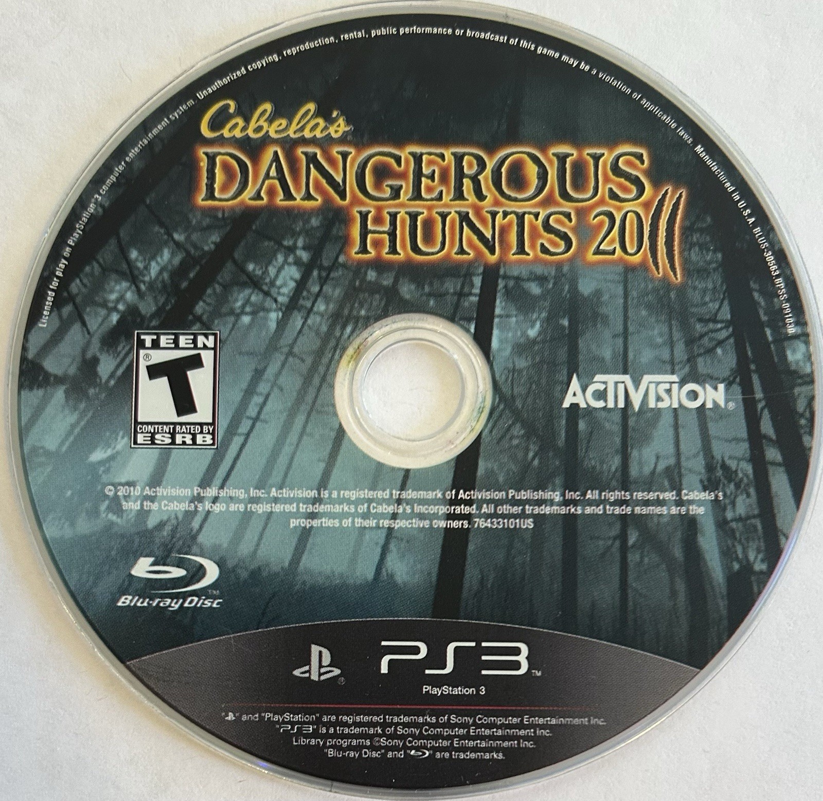 Cabela’s Dangerous Hunts 2011 (PlayStation 3, PS3) DISC ONLY | NO TRACKING M2381