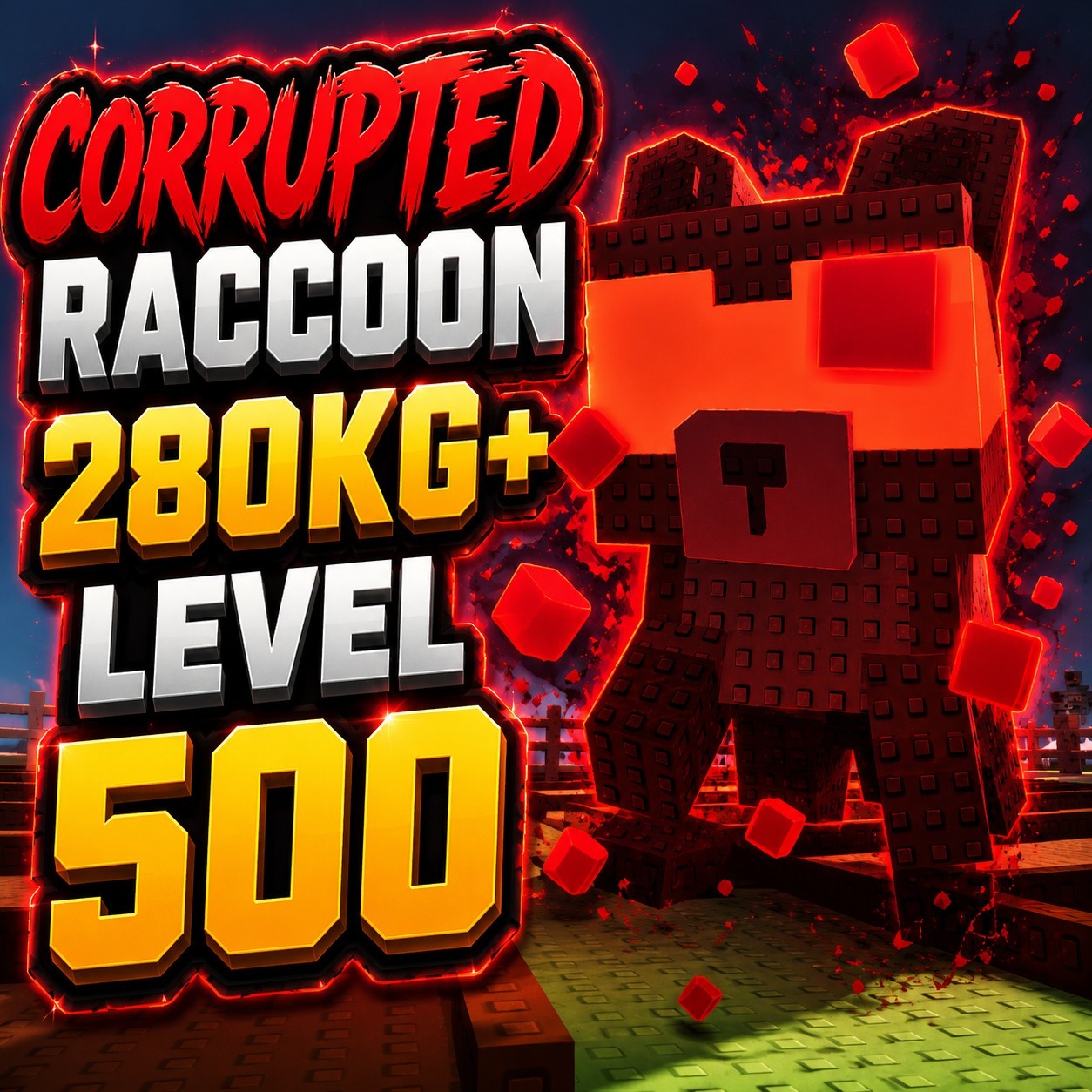 282kg *COLLECTORS* CORRUPTED RACCOON AGE 500 *MUTATION* Grow 🪴 A Garden 🏡