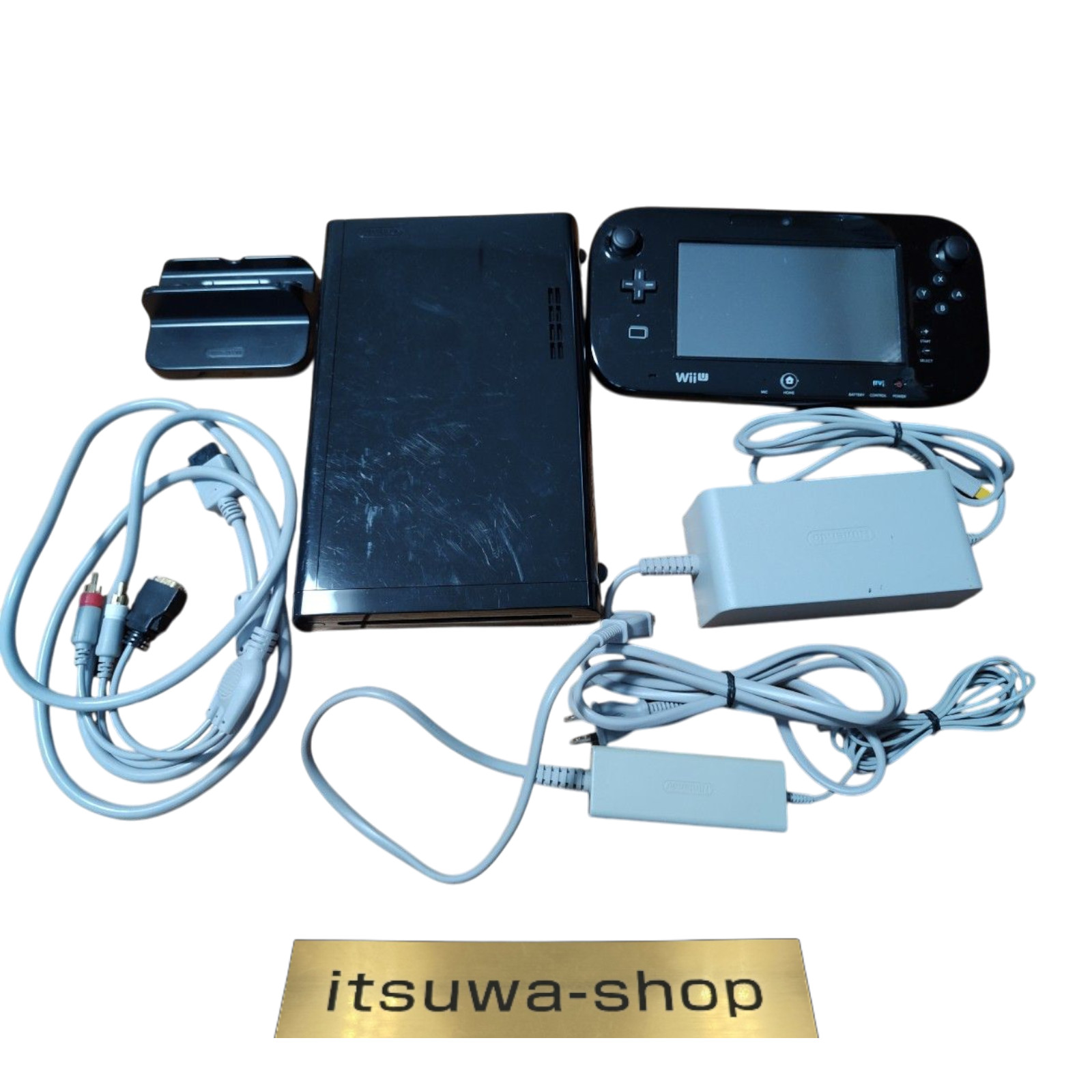 Nintendo Wii U Premium Set 32GB Black Console Tested WUP-S-KAFC Japan used
