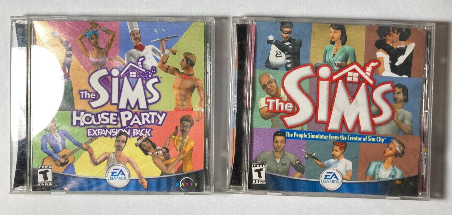 Lot of 2 – The Sims & House Party Expansion for PC w/ Product Key
