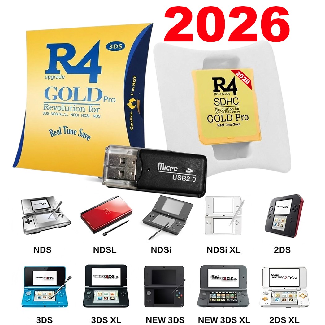 2026 Version R4 Gold Pro SDHC Cart For DS/NDS/3DS/2DS Game Revolution Cartridge