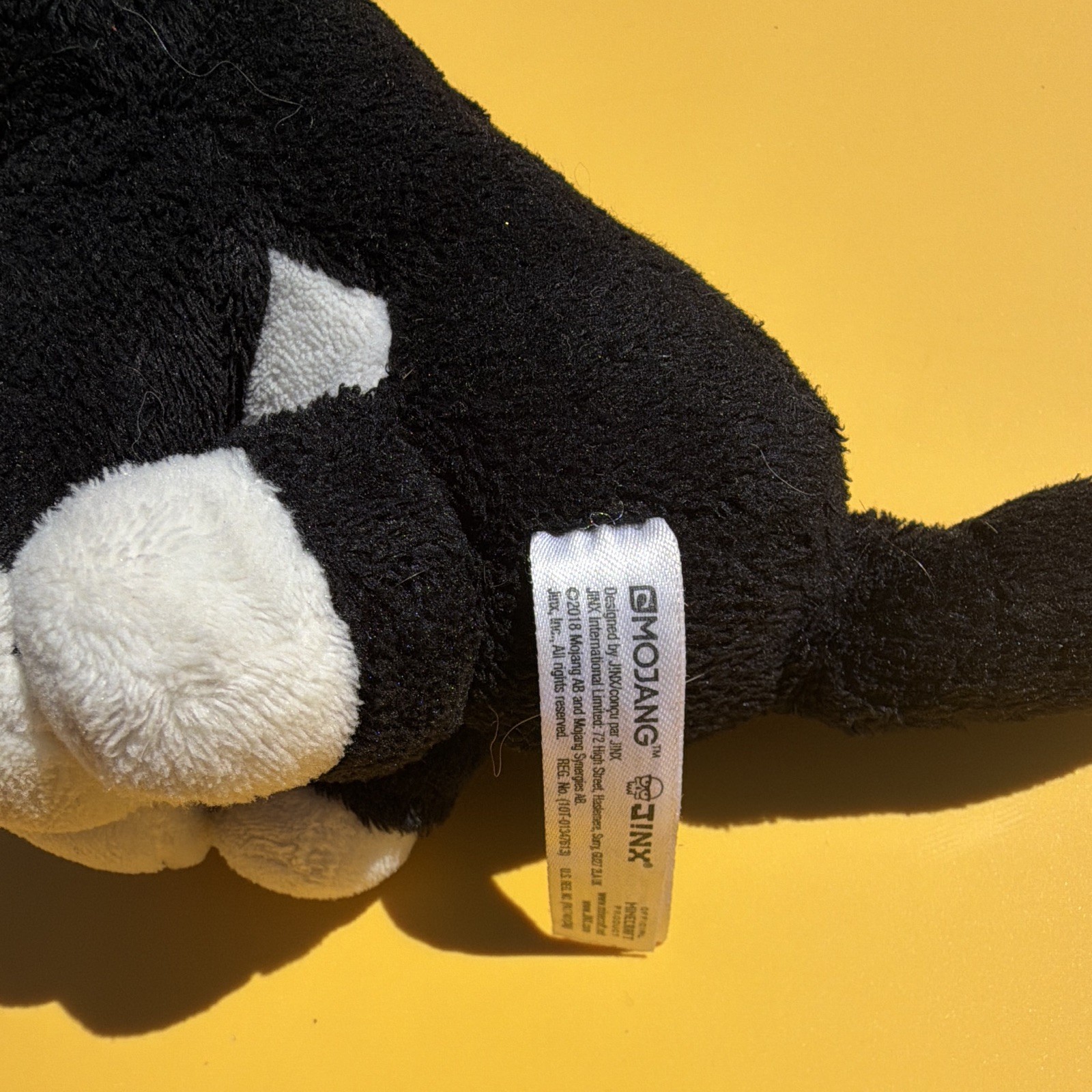 Mojang Minecraft Cat Plush Stuffed Animal Toy Black & White, 2018 Minecraft