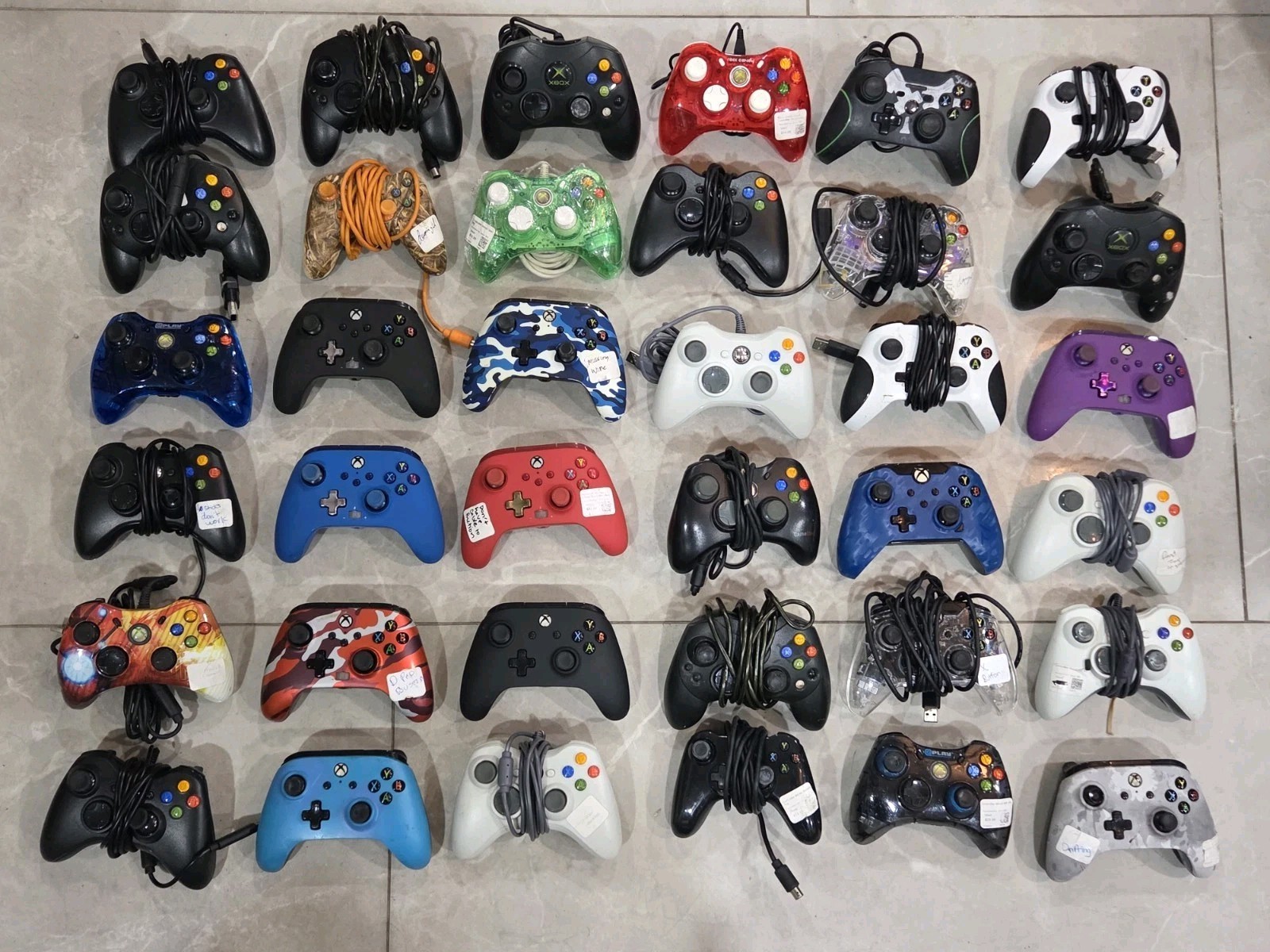 Lot of 36 Assorted Third Party XBOX One Controllers FOR PARTS UNTESTED Xbox