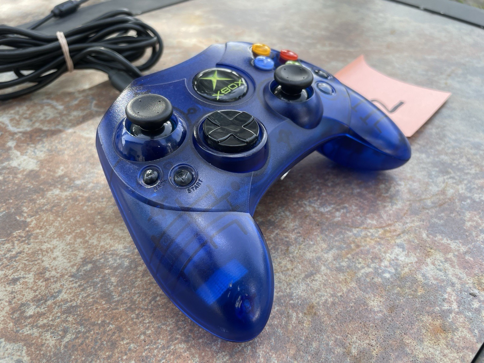 Microsoft original xbox blue OEM controller tested and serviced