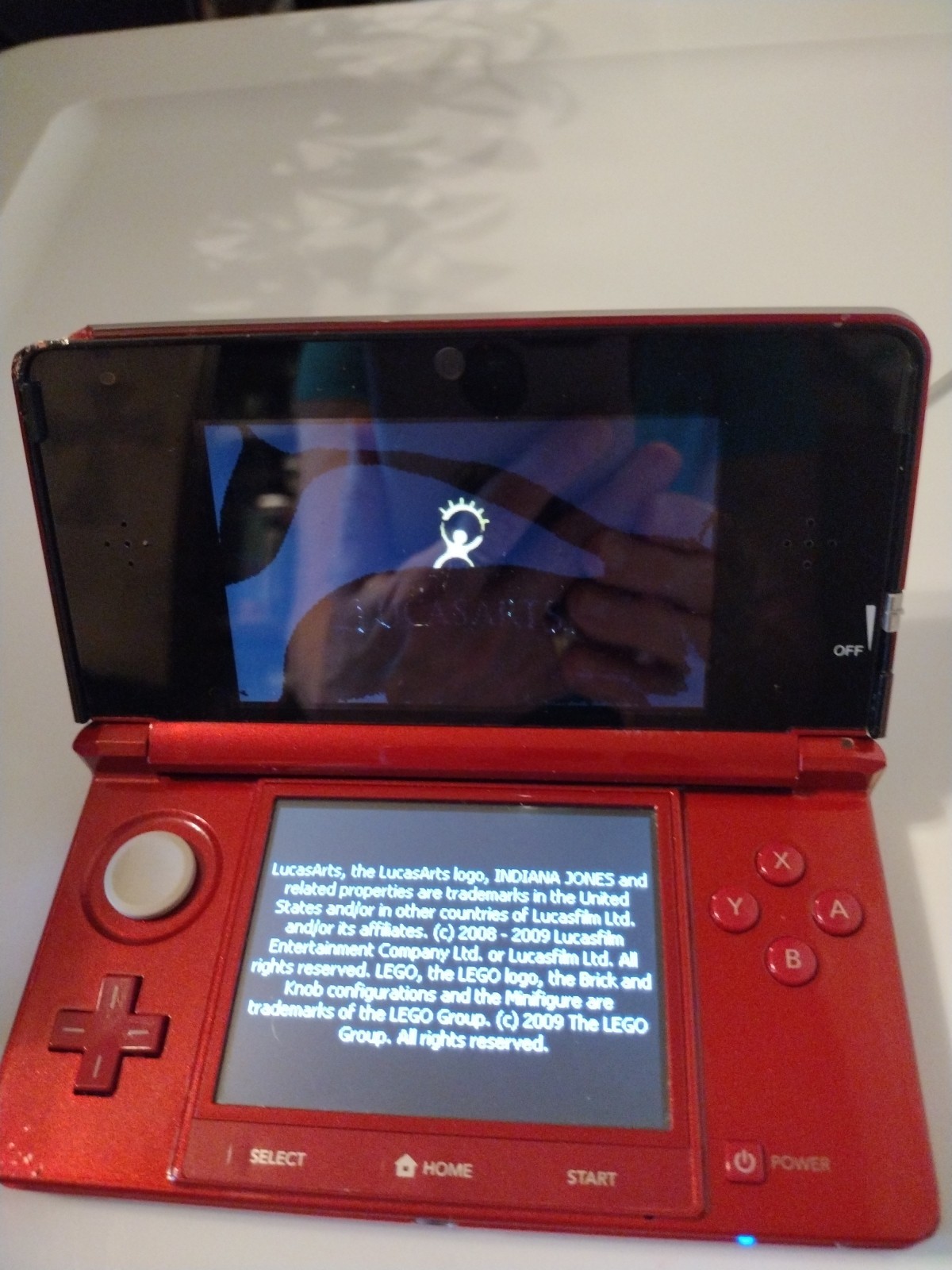 Nintendo 3DS Handheld System – Flame Red-needs outer screen repair ( DIY Utube)