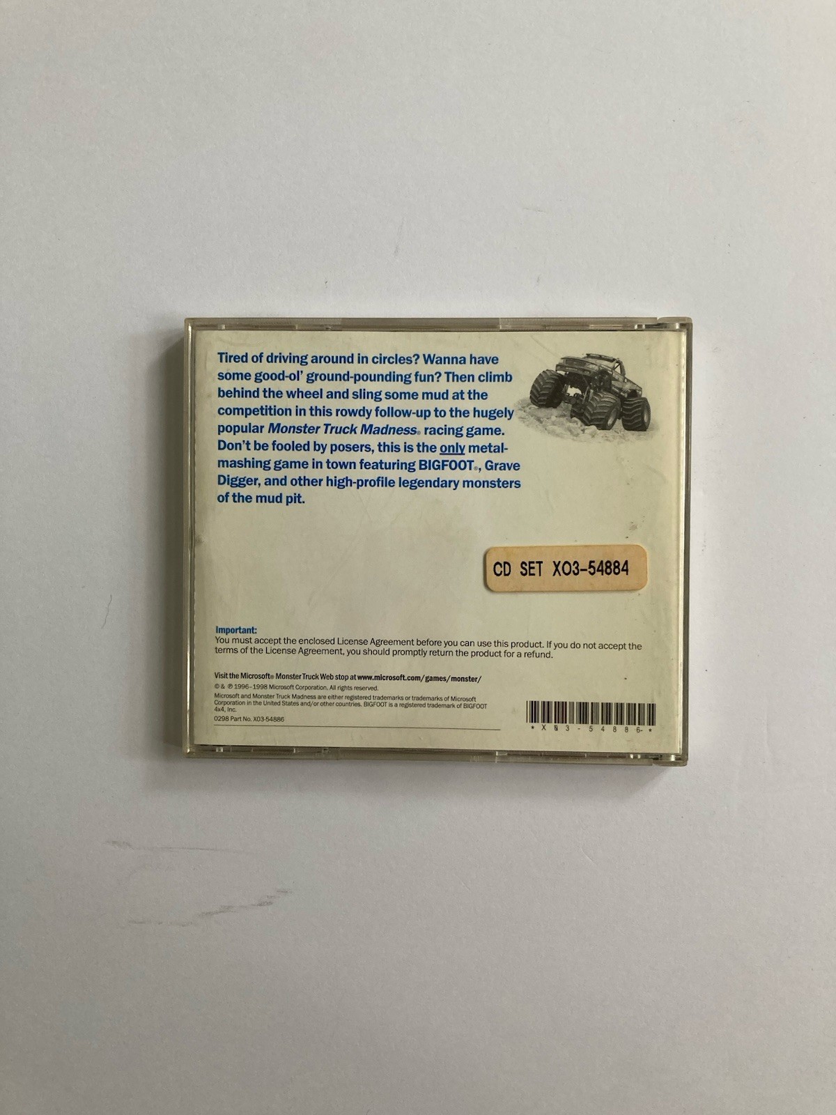 Monster Truck Madness 2 Microsoft (PC CD-ROM, 1998) Authentic Racing Windows