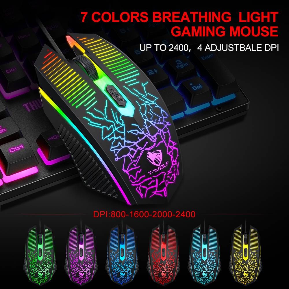 3 IN 1 PC Gaming Keyboard Mouse Gaming Headset Set RGB LED Backlit USB Wired