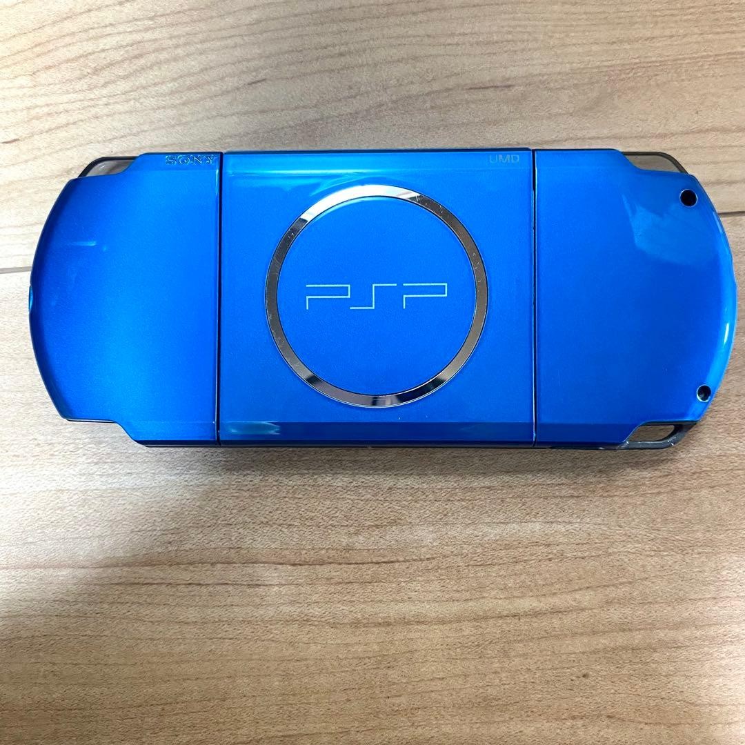 Sony PSP-3000 PSP 3000 console VIBRANT BLUE Working English language no battery