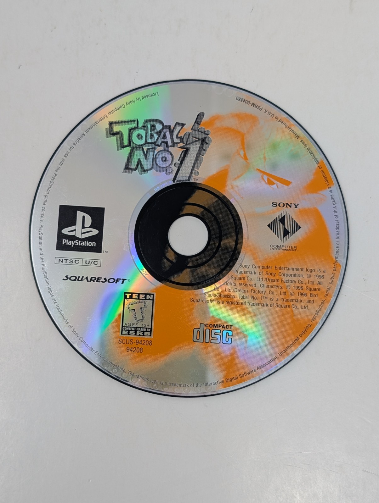 Tobal No. 1 (Sony Playstation 1 PS1, 1996) – Disc Only