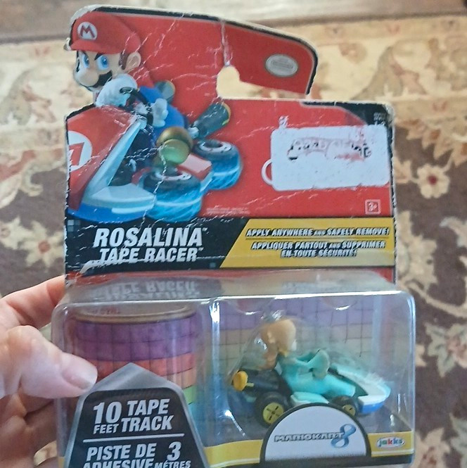 Nintendo Mario Kart 8 Rosalina Tape Racer Toy Vehicle w/ 10ft Rainbow Road Track