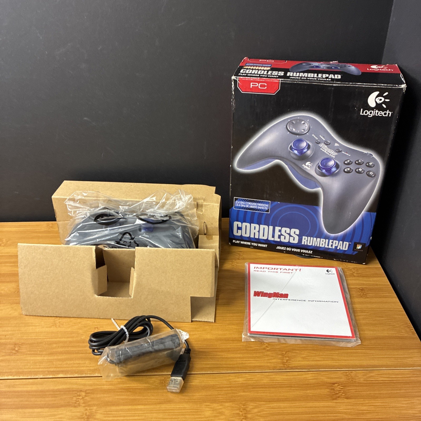 Logitech WingMan Cordless Rumblepad 2.4GHz PC Controller 2002 New in Box