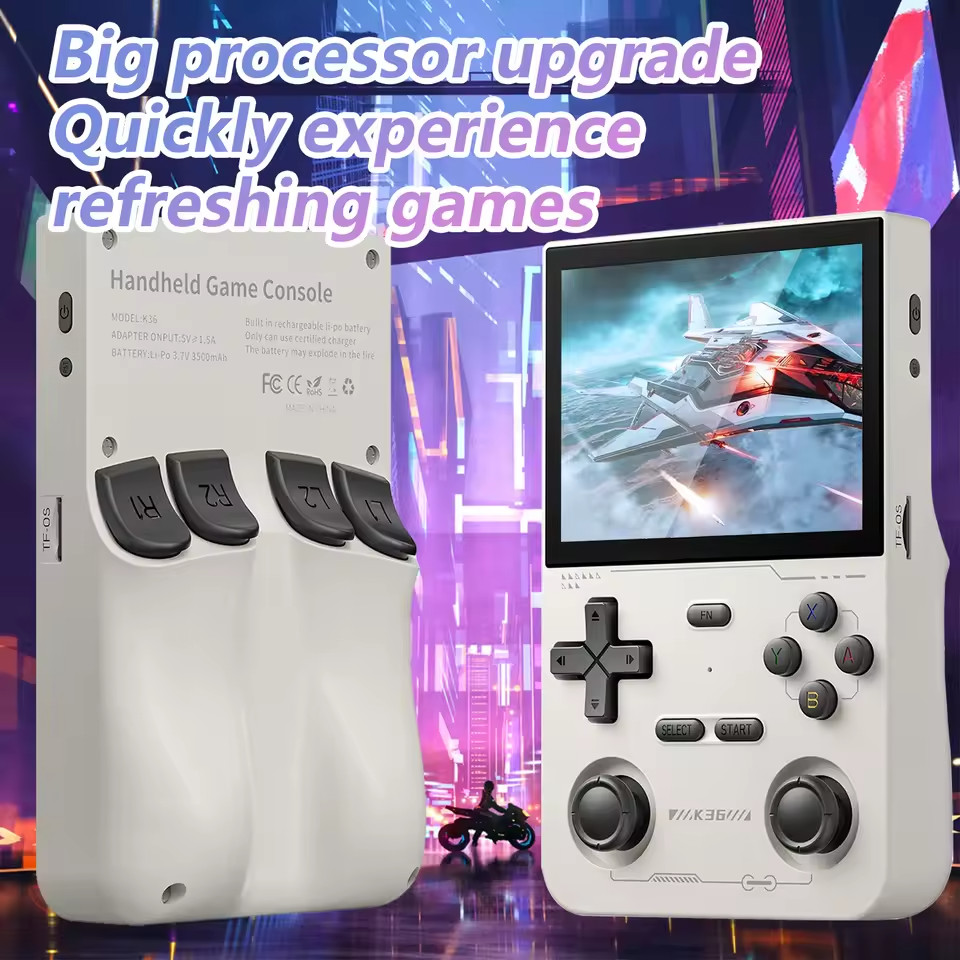 GAMINJA K36 Handheld Game Console 3.5Inch IPS 640×480 Screen Built in 64GB…