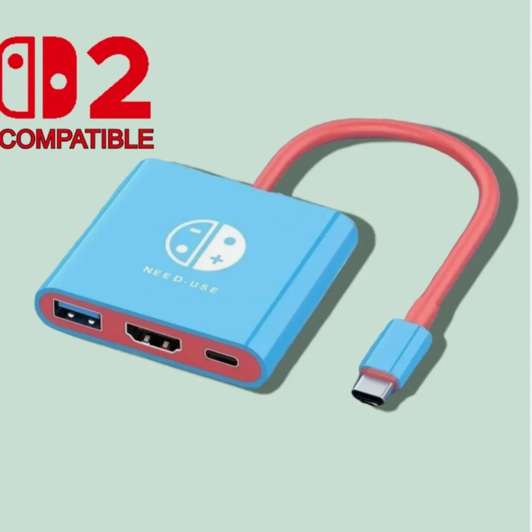 HDMI TV Dock For Nintendo Switch 1/2/OLED Docking Replacement Adapter Converter