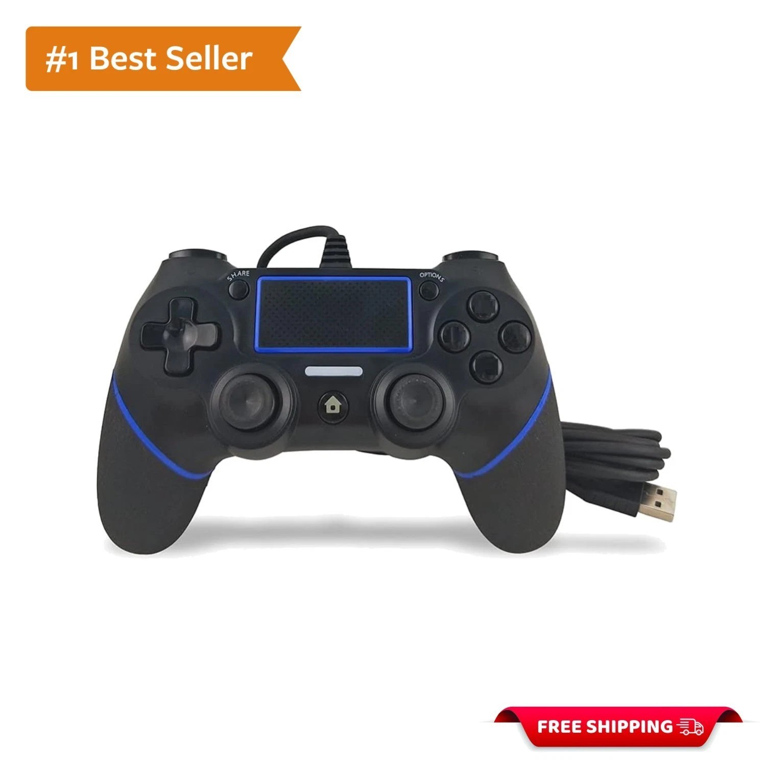USB Wired PS4 Controller – Ergonomic Design with Enhanced Control Features
