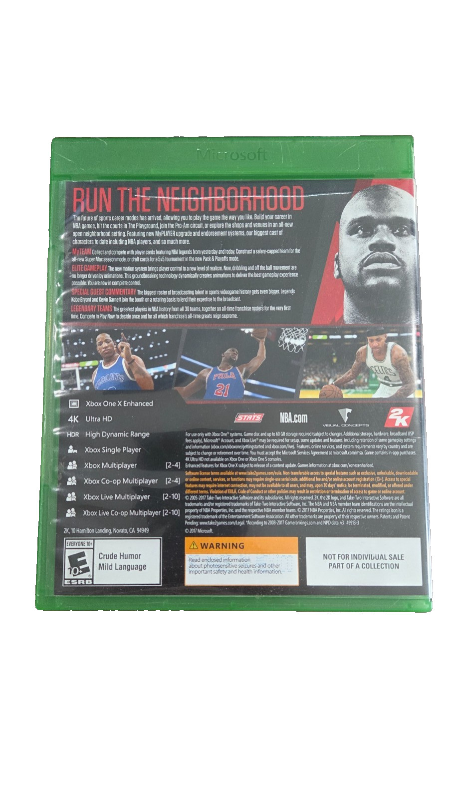 NBA 2K18: Legend Edition (Microsoft Xbox One, 2017) CIB