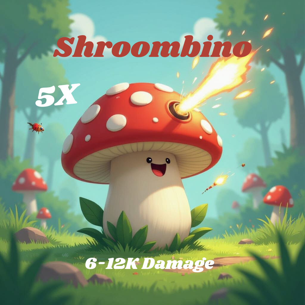 PLANTS VS BRAINROT SHROOMBINO 6.2K DMGS 5-PACK 5- MINUTE DELIVERY