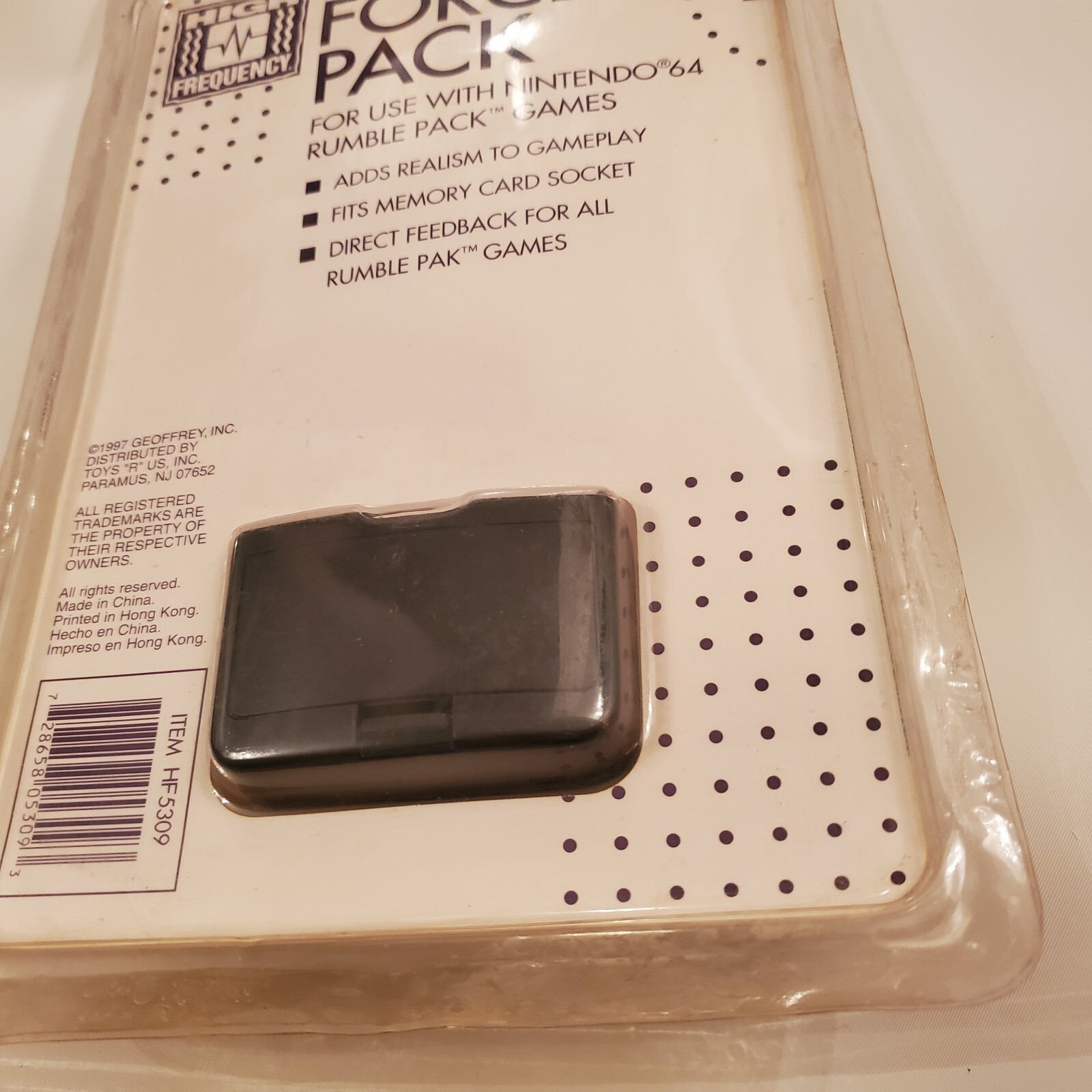 NEW 1997 Force Pack Tremor Rumble Pack Pak Nintendo 64 N64 Mad Catz Toys R US N