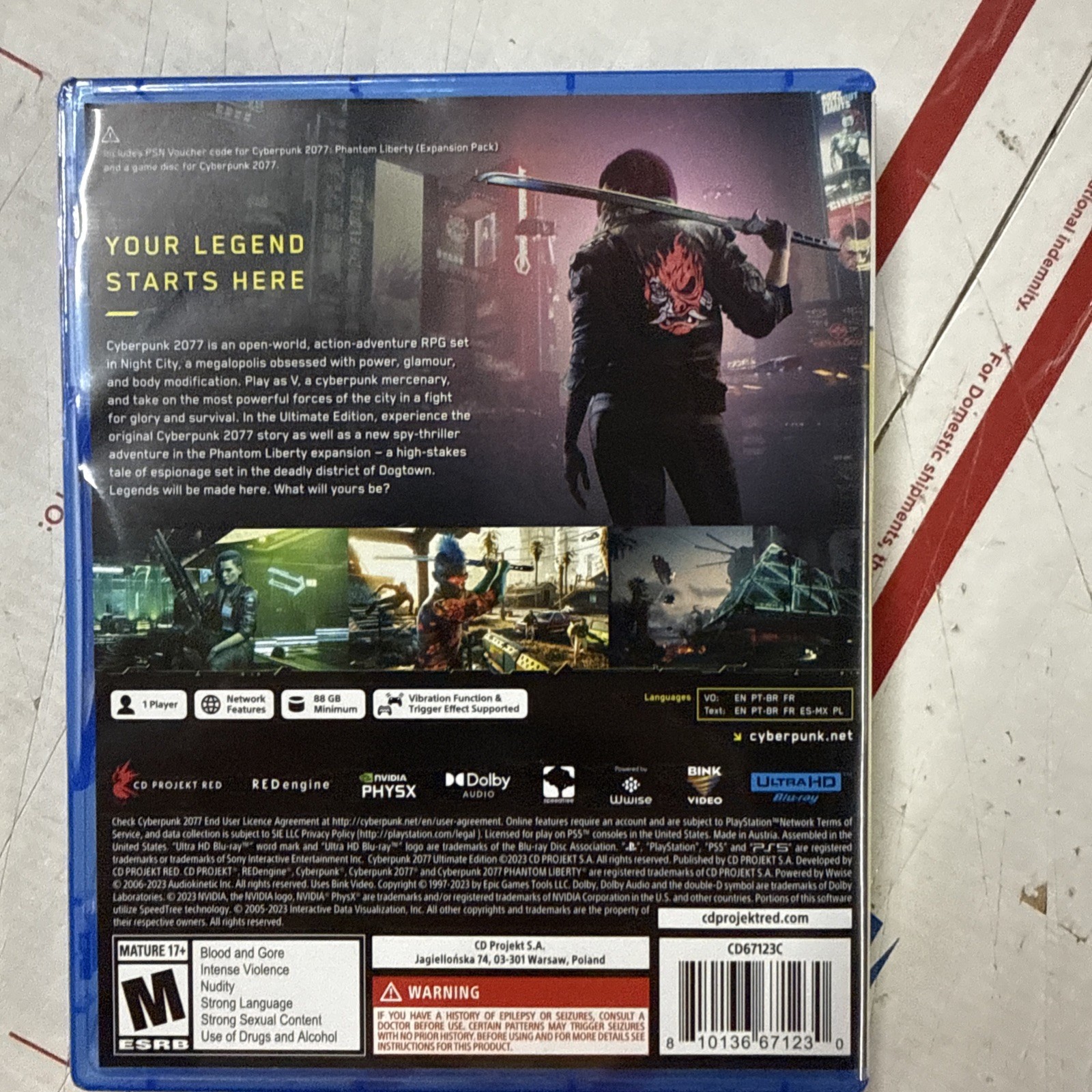 Cyberpunk 2077: Ultimate Edition – Sony PlayStation 5 PS5 Physical Open Box