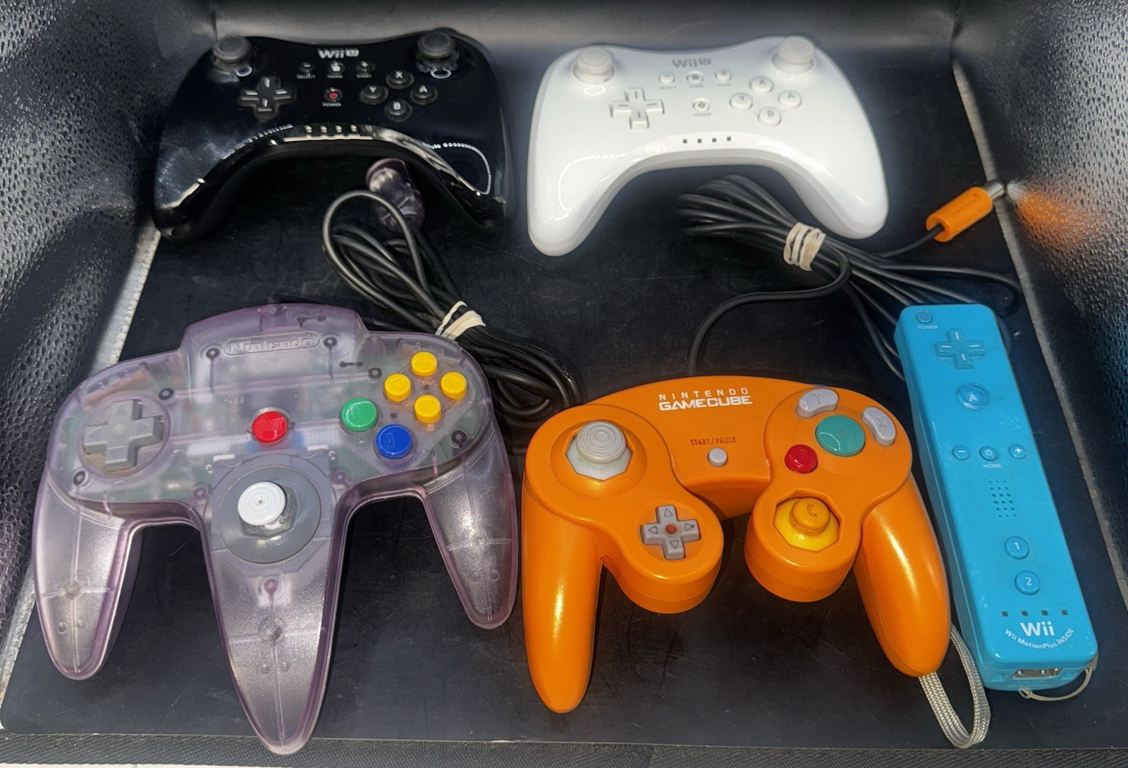 Lot of OEM Nintendo Controllers Orange Gamecube Wii U Pro N64 + Wii Motion Plus