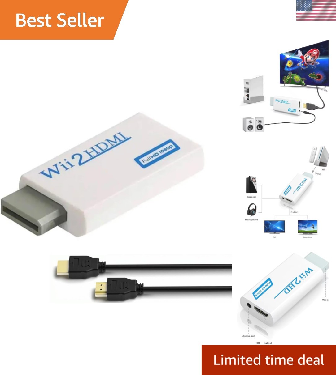 Wii to HDMI Adapter with 3.5mm Audio – Connect Your Wii U Easily to Modern TVs