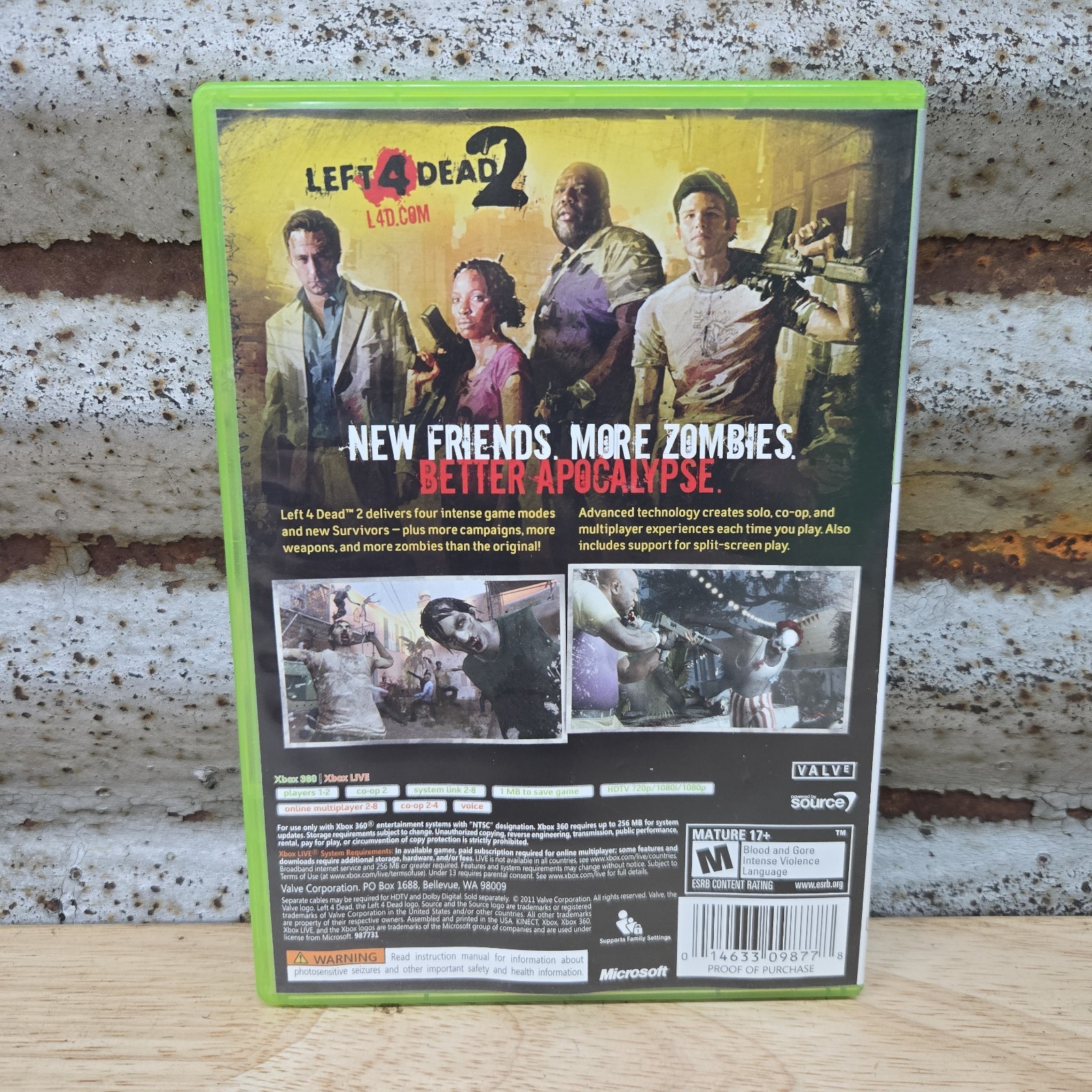 Left 4 Dead 2 (Microsoft Xbox 360, 2011) CIB Complete In Box