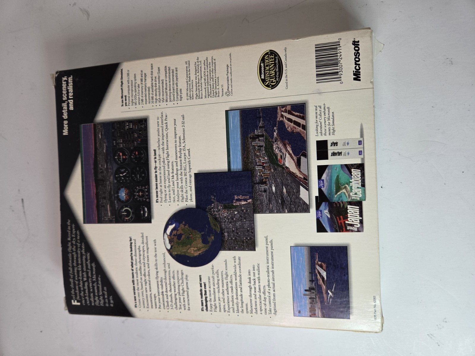 Open Box Microsoft Flight Simulator 5.1 PC, 1995 3.5″ Diskettes MS-DOS Big Box
