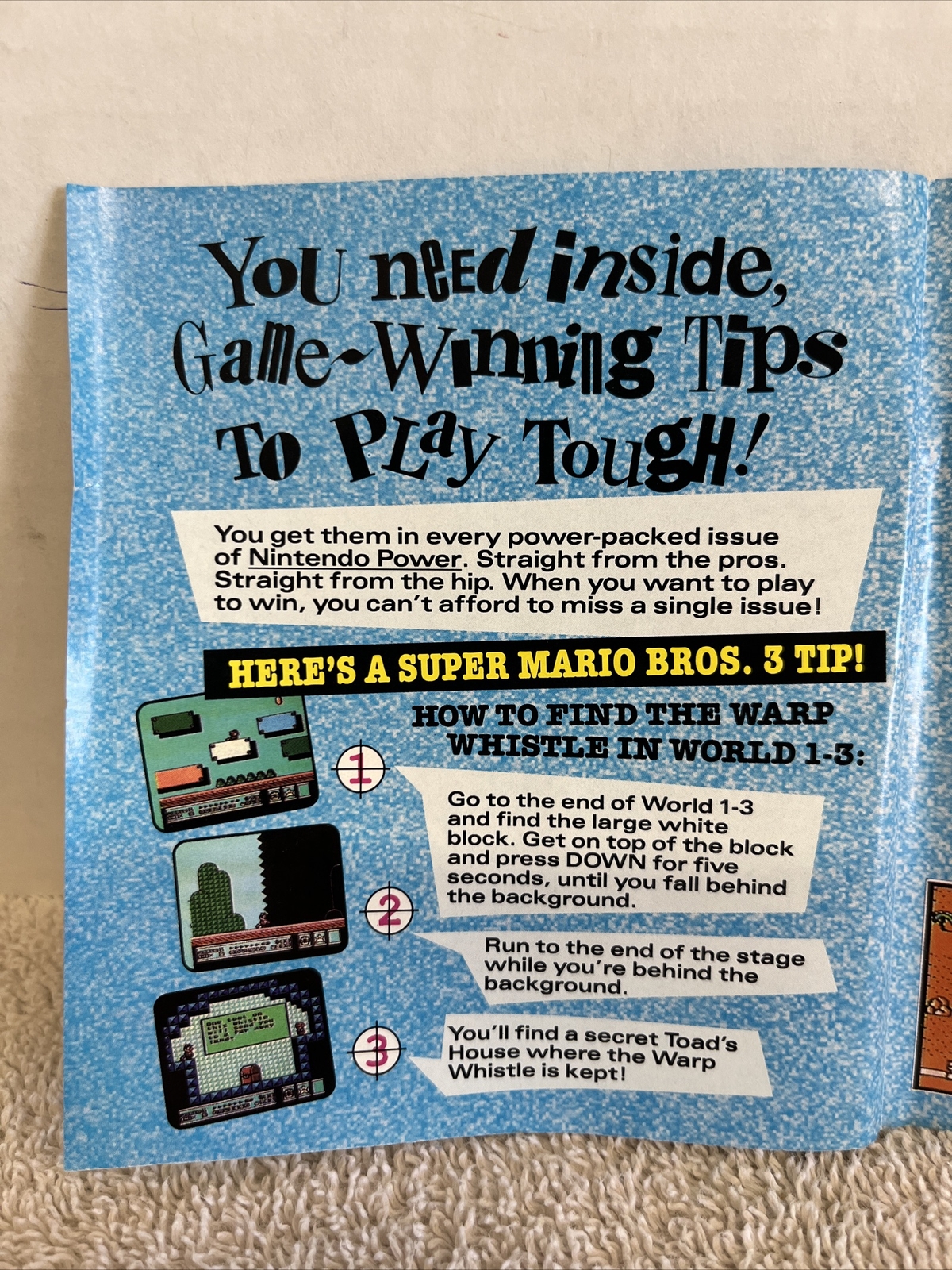 NES Super Mario Bros. 3 Nintendo Power Fold-out INSERT Unused OFFER 1990 NICE!