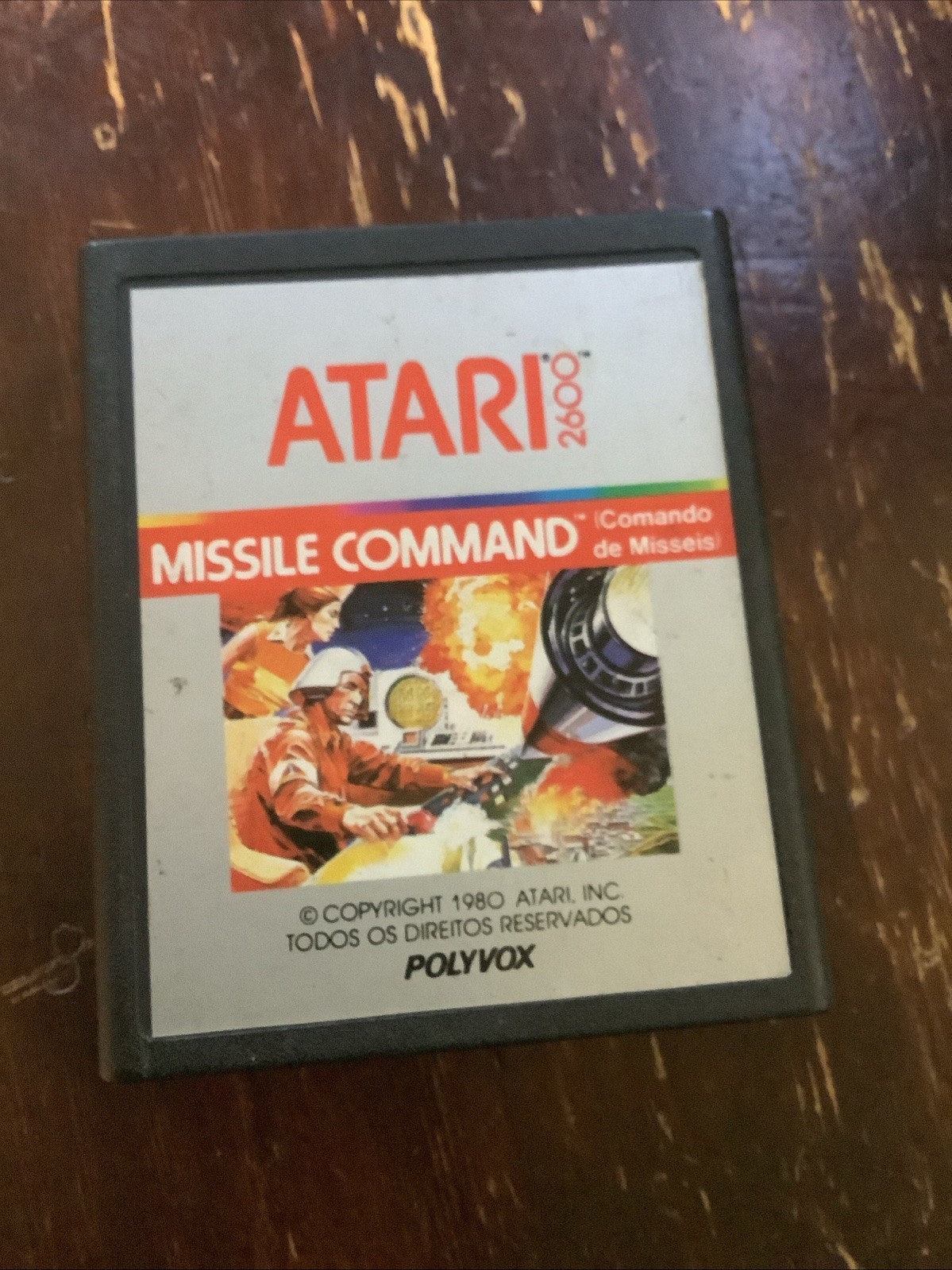 Atari 2600 Missile Command Brazil Video Game Polyvox Cartridge Vintage Rare