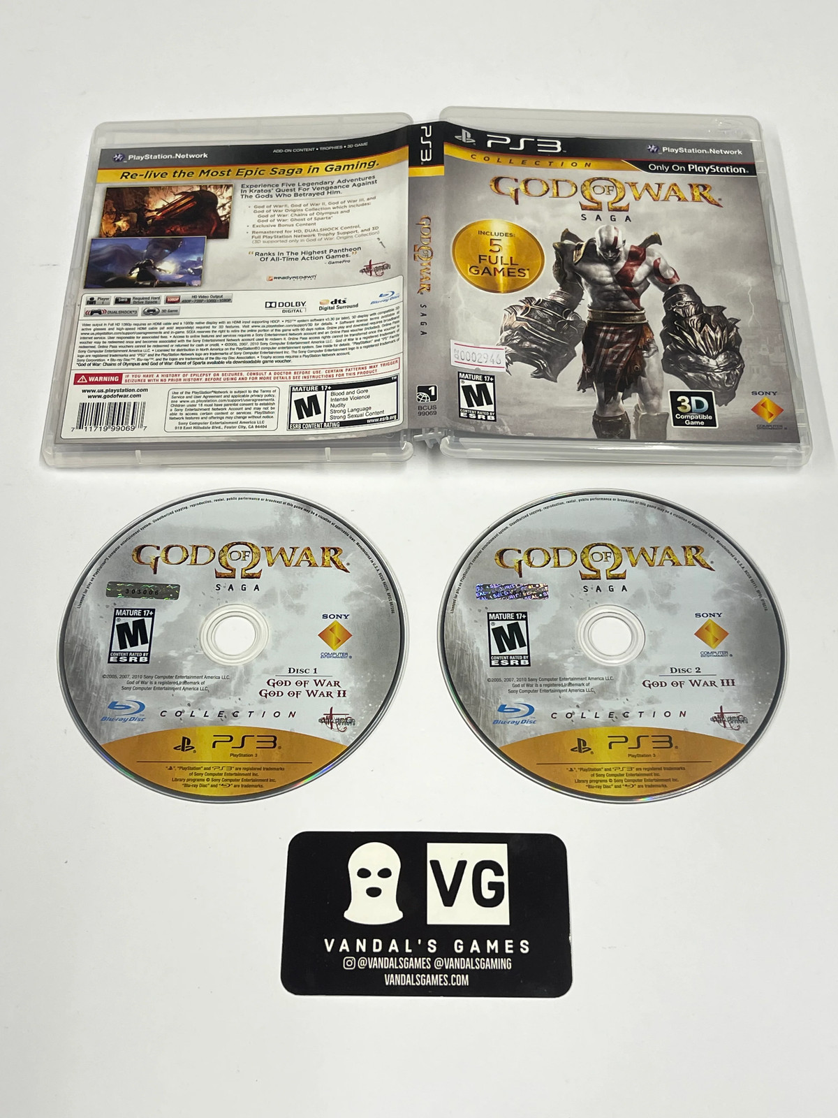 Ps3 – God of War Saga Collection God of War 1. 2 & 3 PlayStation 3 W/ Case #2946