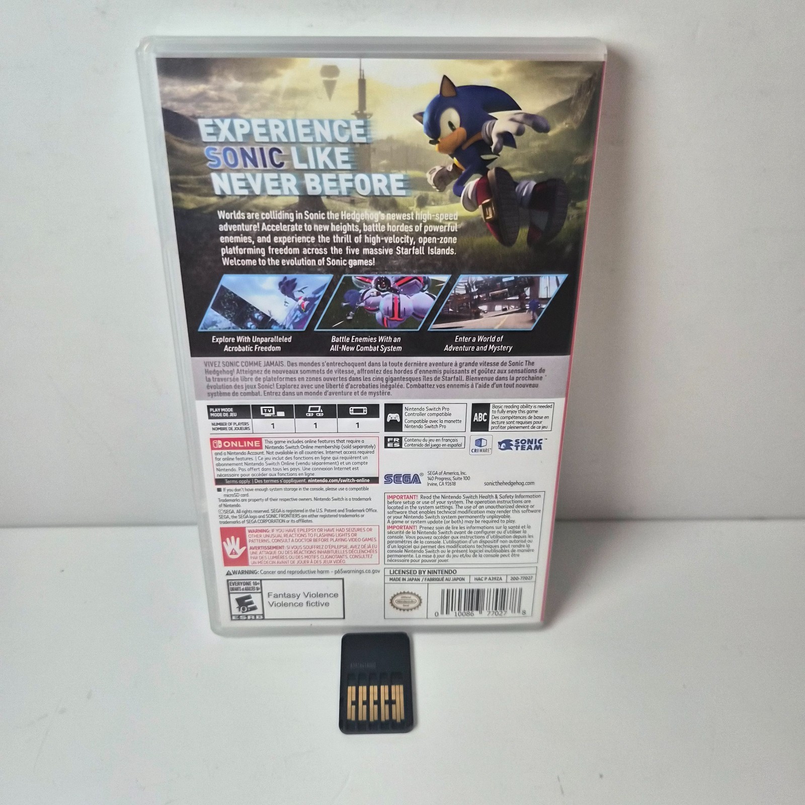 Sonic Frontiers Nintendo Switch Tested w/ Case Cartridge