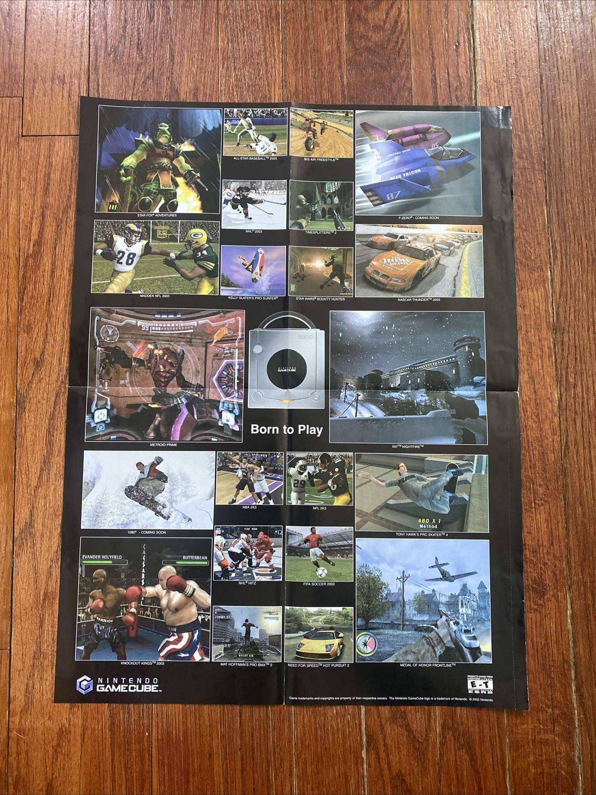 2002 Nintendo GameCube Promo Poster – Silver – Metroid, Tony Hawk’s 15×20 RARE