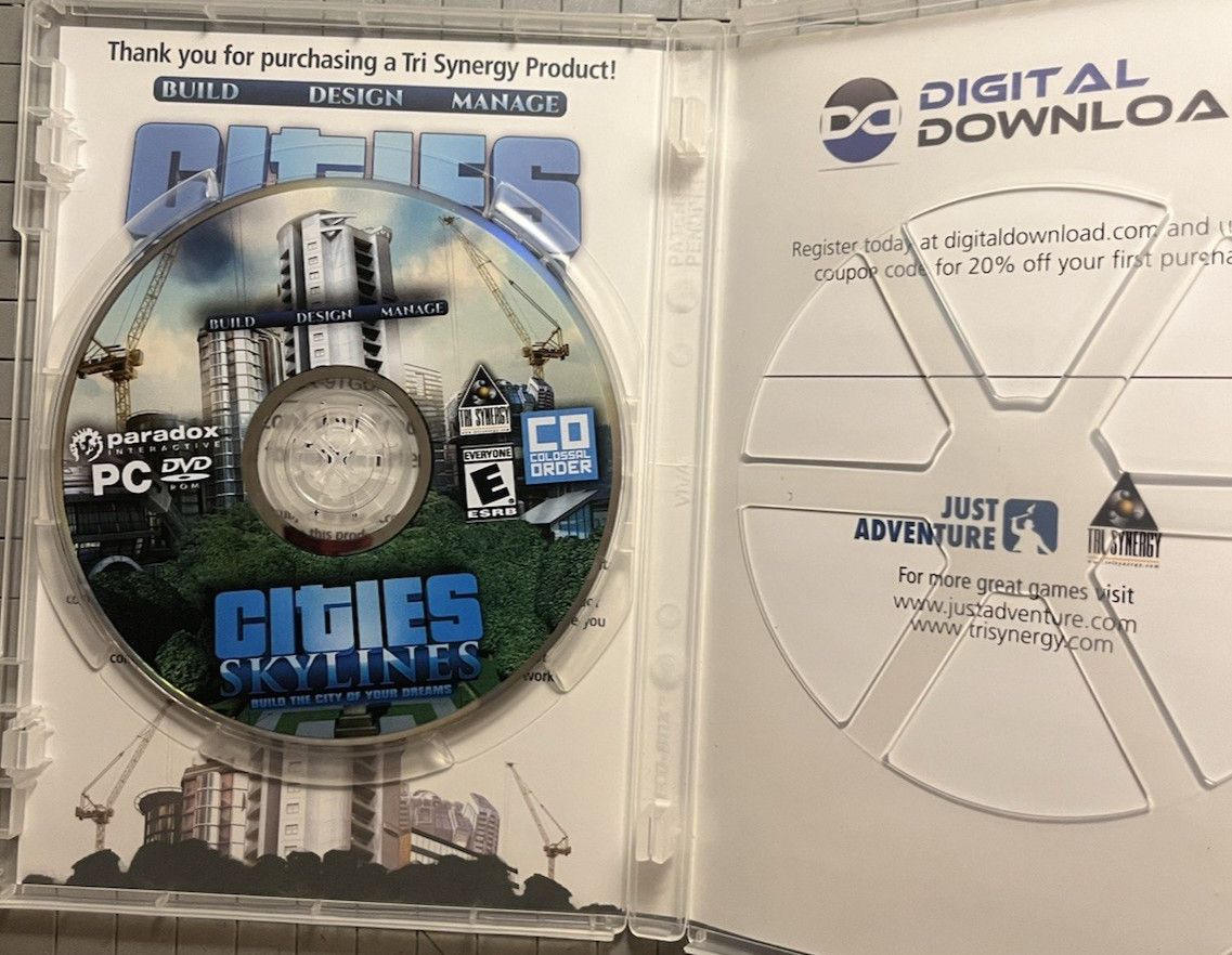 Cities: Skylines PC • Outer Sleeve • Clamshell Case • Tested Disc • 2015
