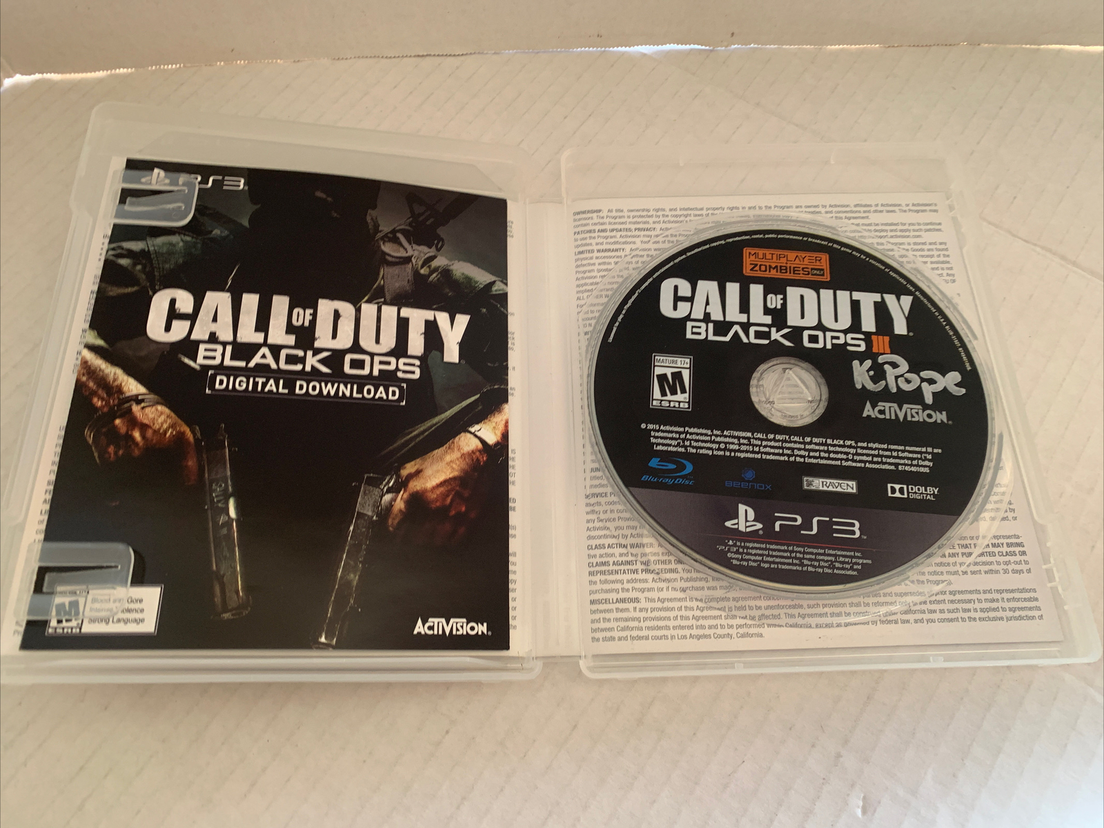 Call Of Duty Black Ops 3 & Mortal Kombat VS DC Universe PS3 Lot ForPlaystation 3