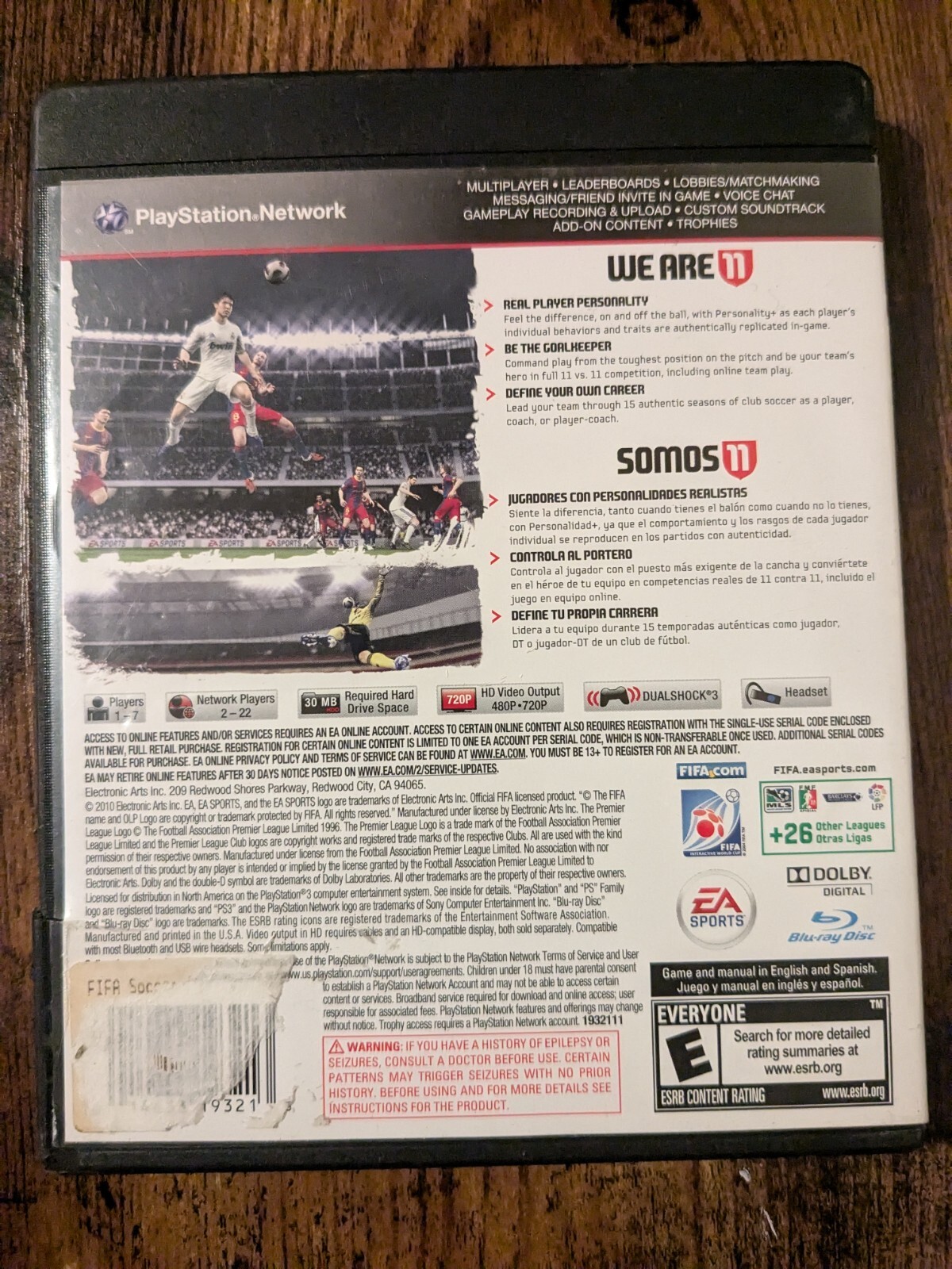 FIFA SOCCER 11 (Sony PlayStation 3, 2010) PS3 Complete