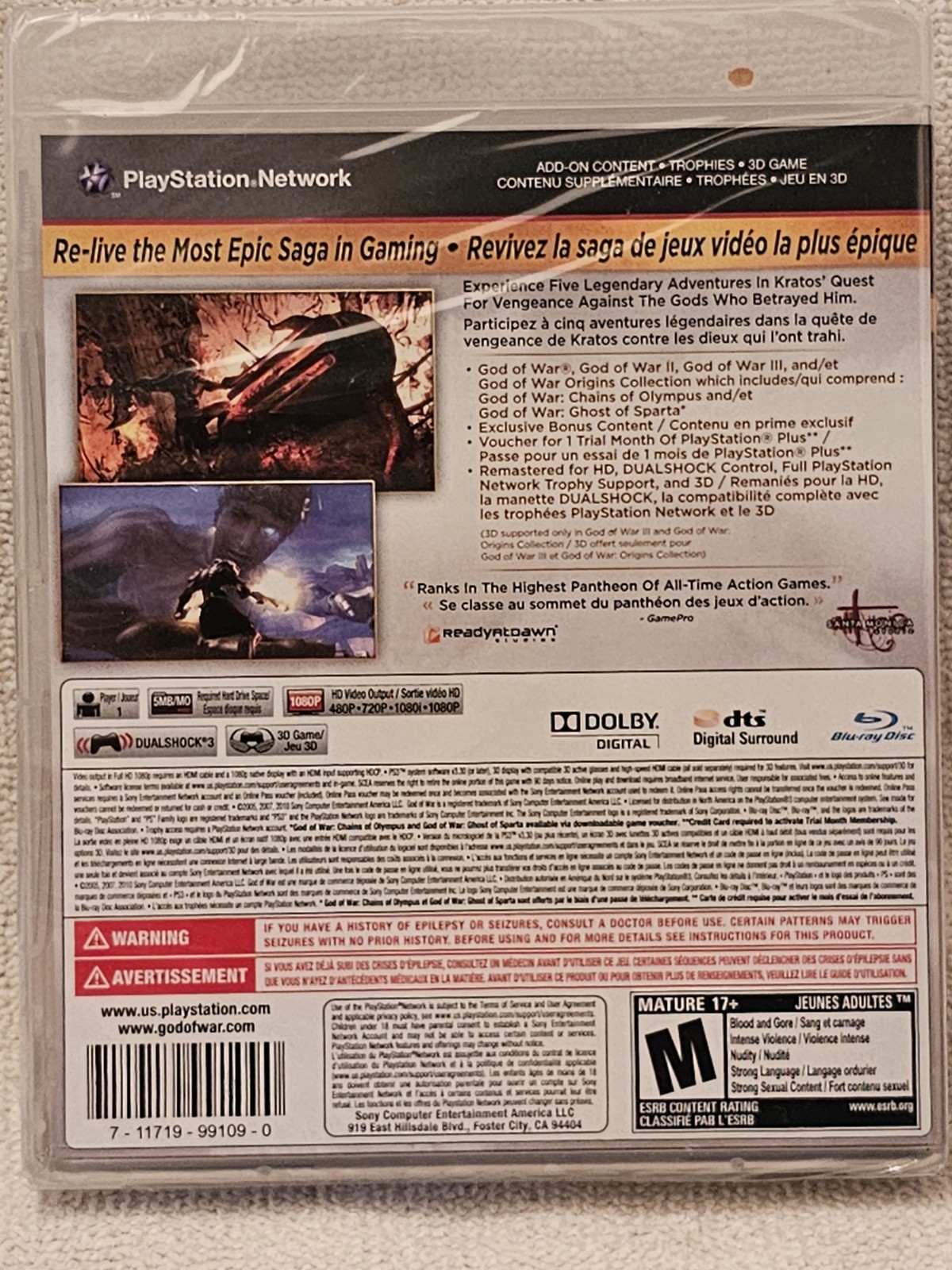 God of War Saga (Sony PlayStation 3, 2012) BRAND NEW. FACTORY SEALED