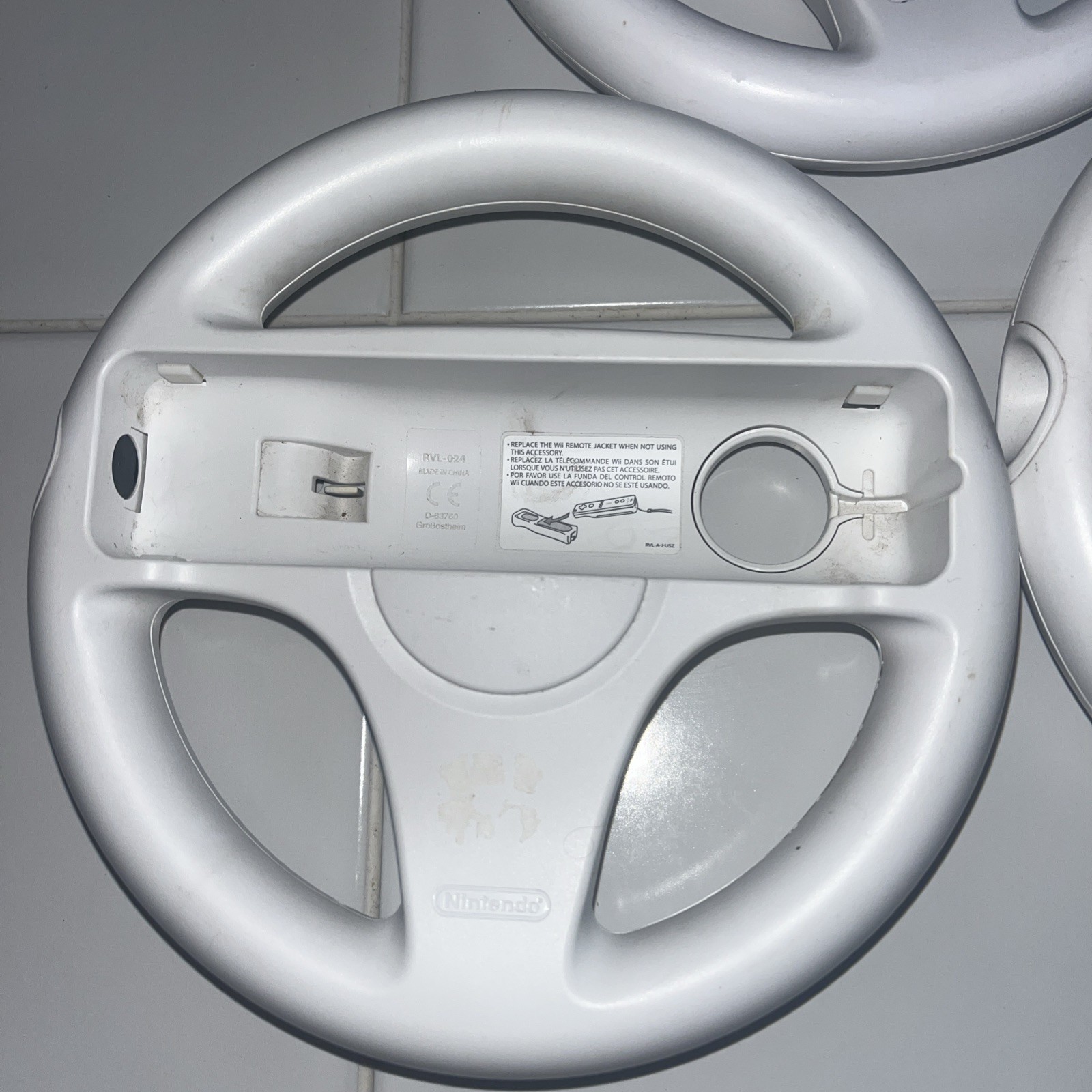 Lot Of 3 OEM Nintendo Wii Steering Wheels RVL-024 Mario Kart Remote Attachment