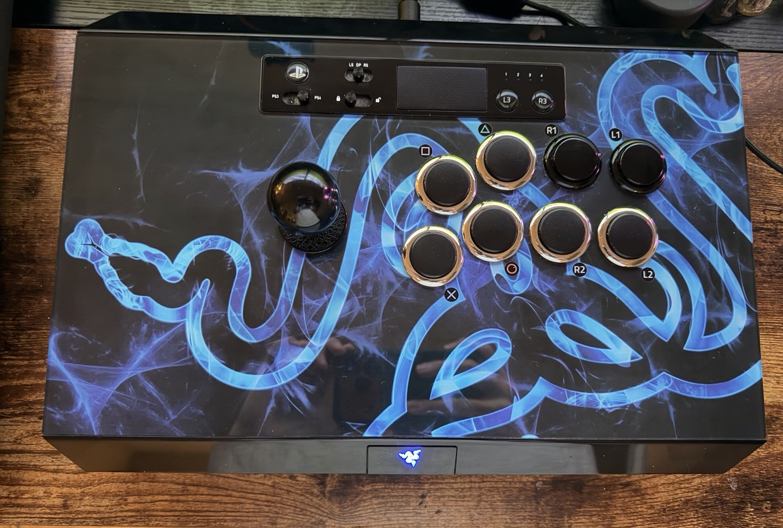 Razer Panthera Fighting Stick Arcade Pad PS4/PS3 Wired USB Controller Black/Blue
