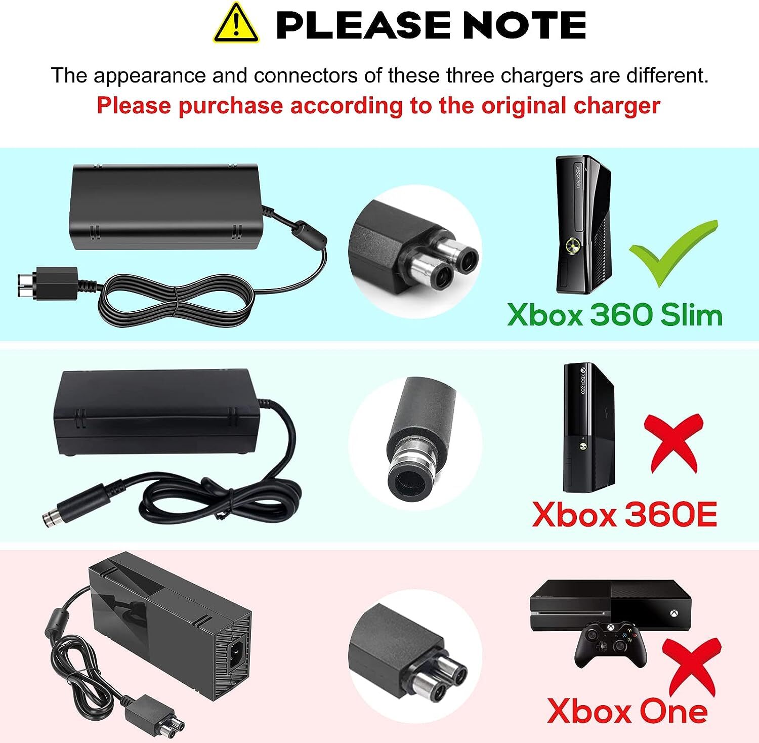 For Xbox 360 Slim Console Power Supply Brick AC Adapter Charger with Power Cord