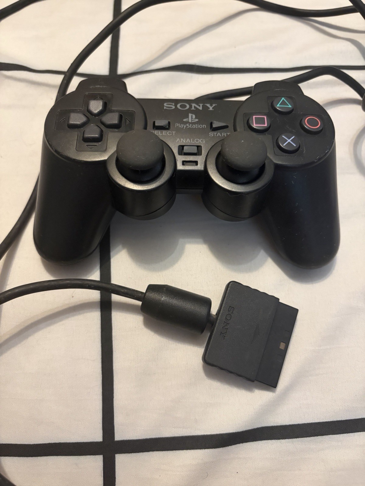 Sony PS2 BLACK Wired Controller OEM DualShock PlayStation 2 AUTHENTIC Untested
