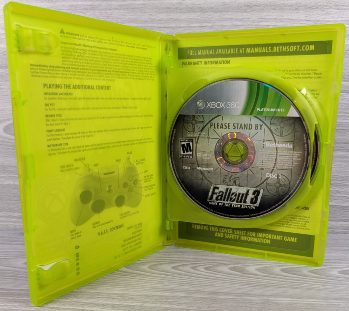 Fallout 3 Game of the Year Edition (Xbox One/Xbox 360, 2009) CIB, Tested & Works